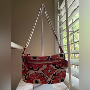 Coach Poppy floral scarf print Y2K Slingback Crossbody